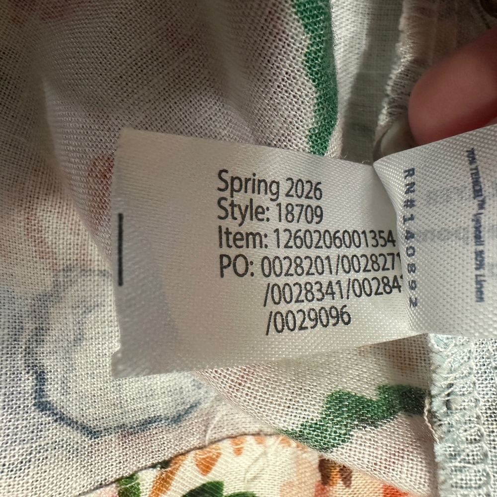 NEW Marine Layer Selene Maxi Dress 2026 Linen Blend Med Watercolor Palm Vacation - Picture 12 of 14